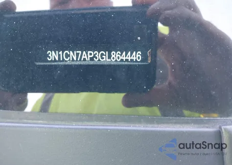 2016 Nissan Versa 1.6 S/1.6 S+/1.6 Sl/1.6 Sv z USA, uszkodzony, nr VIN 3N1CN7AP3GL864446